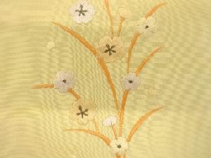 アンティーク　草葉に梅模様刺繍半衿